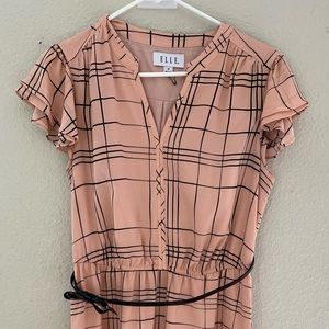 Elle dress in size medium, black bow tie belt around waist